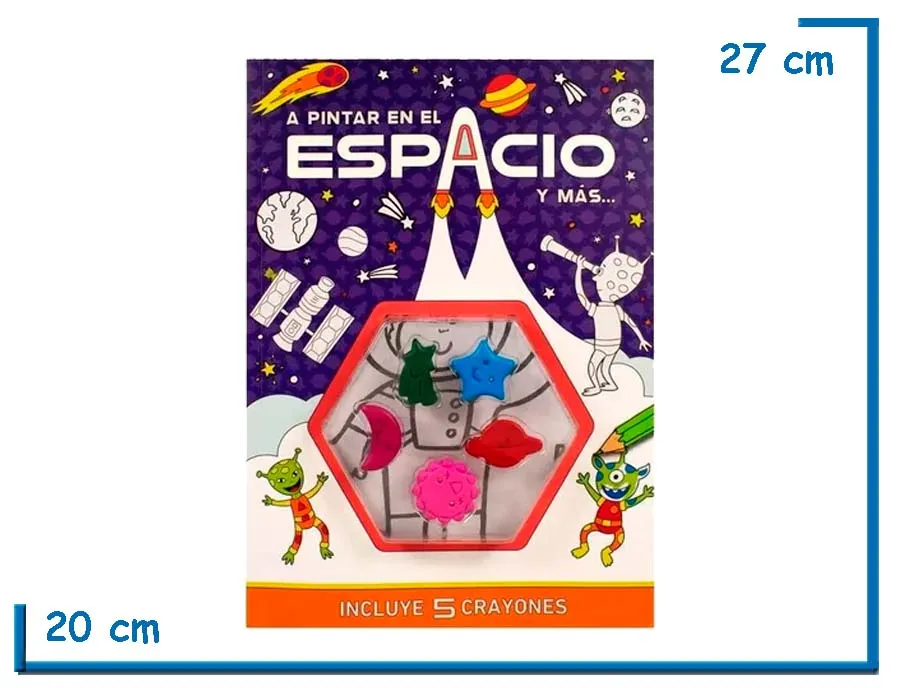 LIBRO A PINTAR EN EL ESPACIO Y MAS… CON CRAYONES CON FORMA