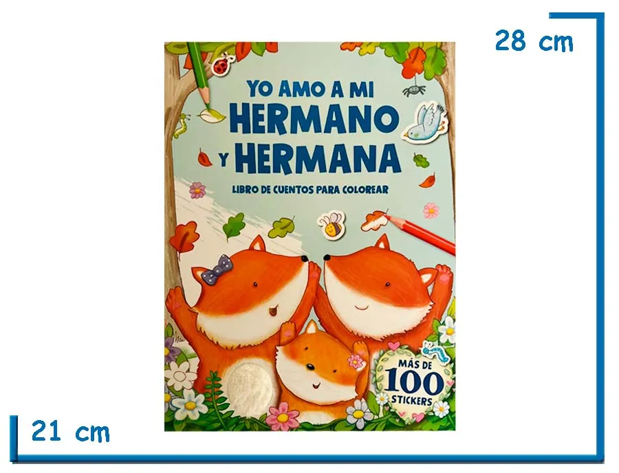 L.YO AMO A MI HERMANO Y HERMANA CUENTOS CON STICKERS Y TEXTURA