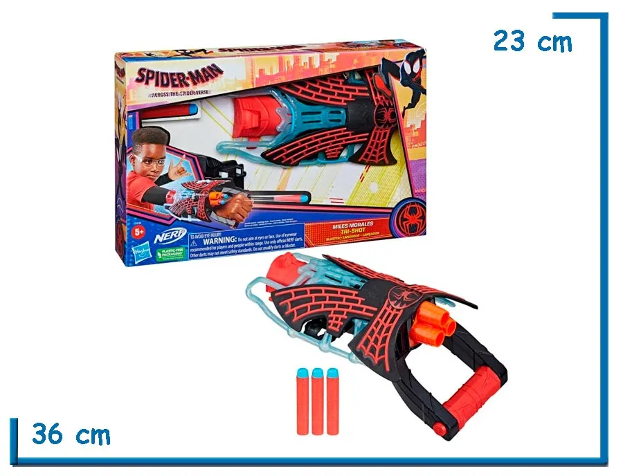 NERF MILES MORALES TRI-SHOT SM ACROSS THE SPIDERVERSE 16CM