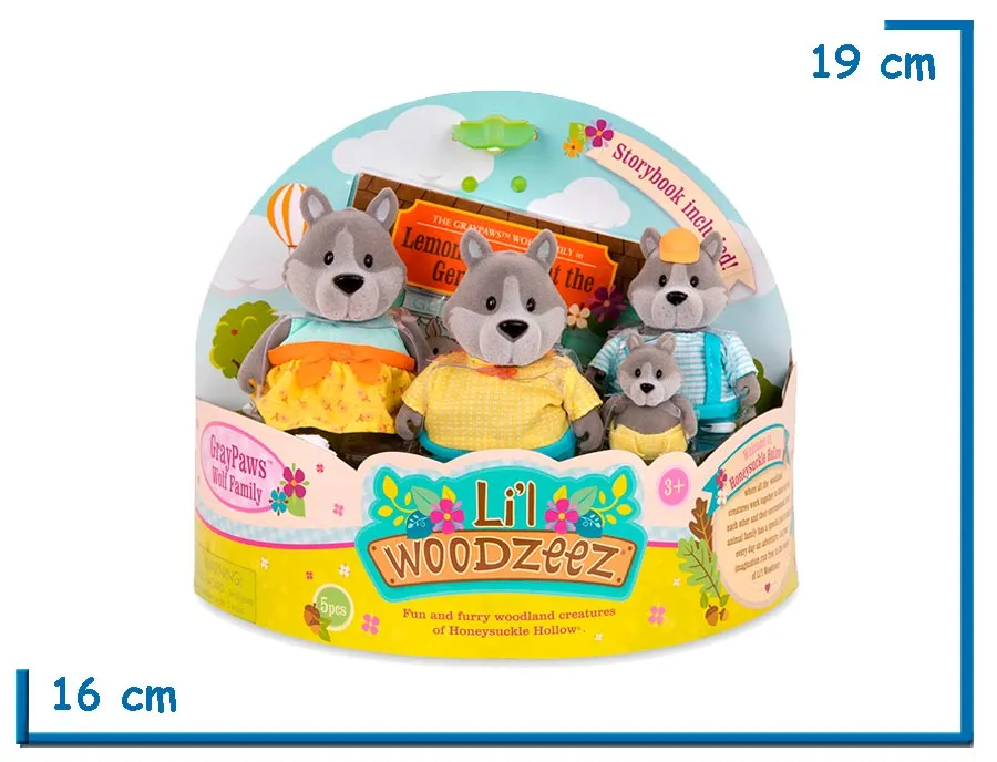 LIL WOODZEEZ FAMILEEZ GRAYPAWS WOLF FAMILY