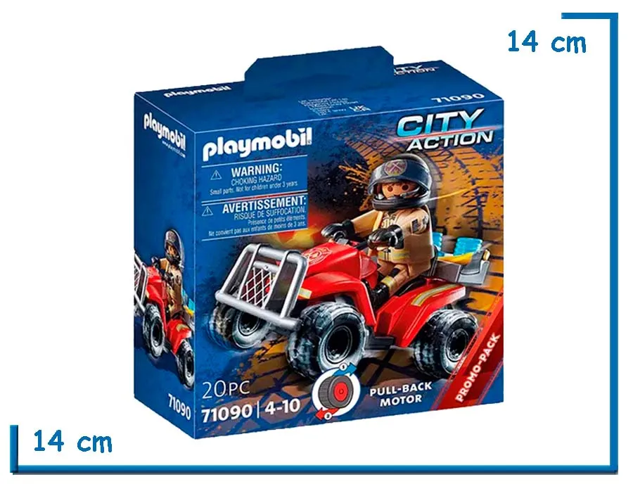 PLAYMOBIL CITY ACTION BOMBERO SPEED QUAD PULL-BACK
