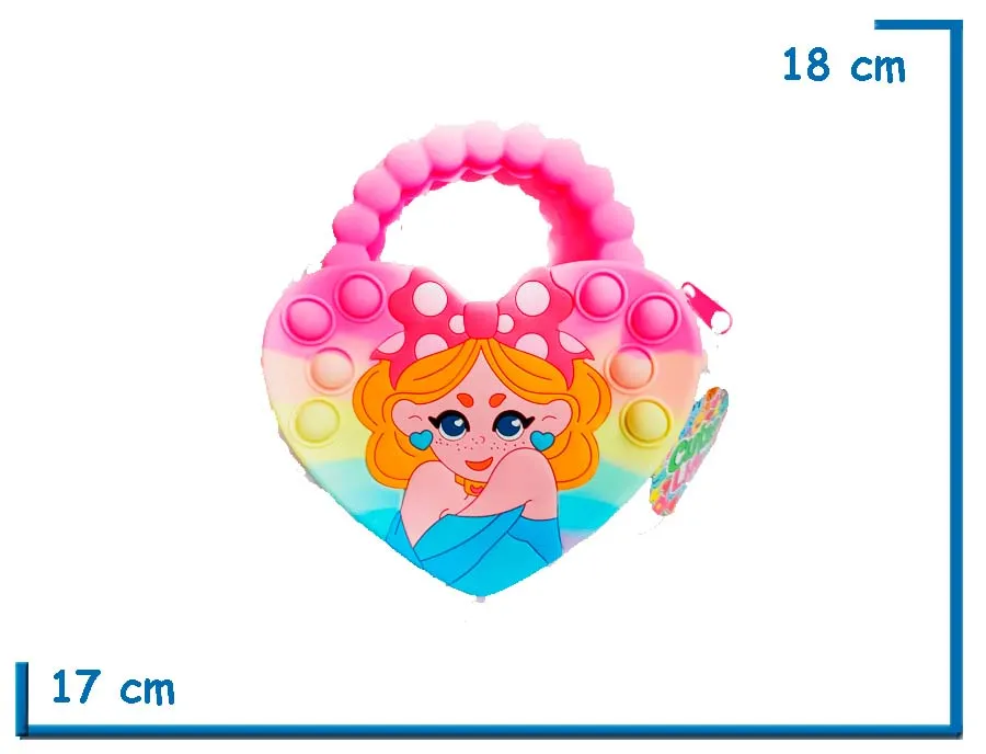 CUTIE LIFE BOLSO POP IT CORAZON CON MANIJA FUCSIA