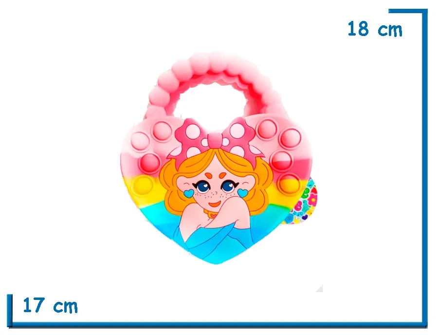 CUTIE LIFE BOLSO POP IT CORAZON CON MANIJA ROSA
