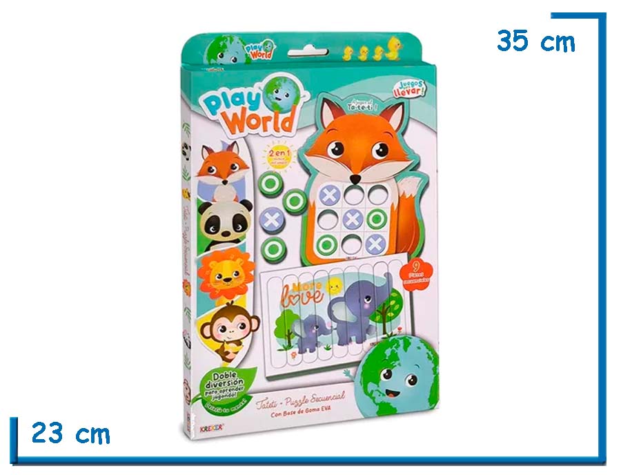 PLAY WORLD TATETI Y PUZZLE SECUENCIAL CON BASE DE GOMA EVA