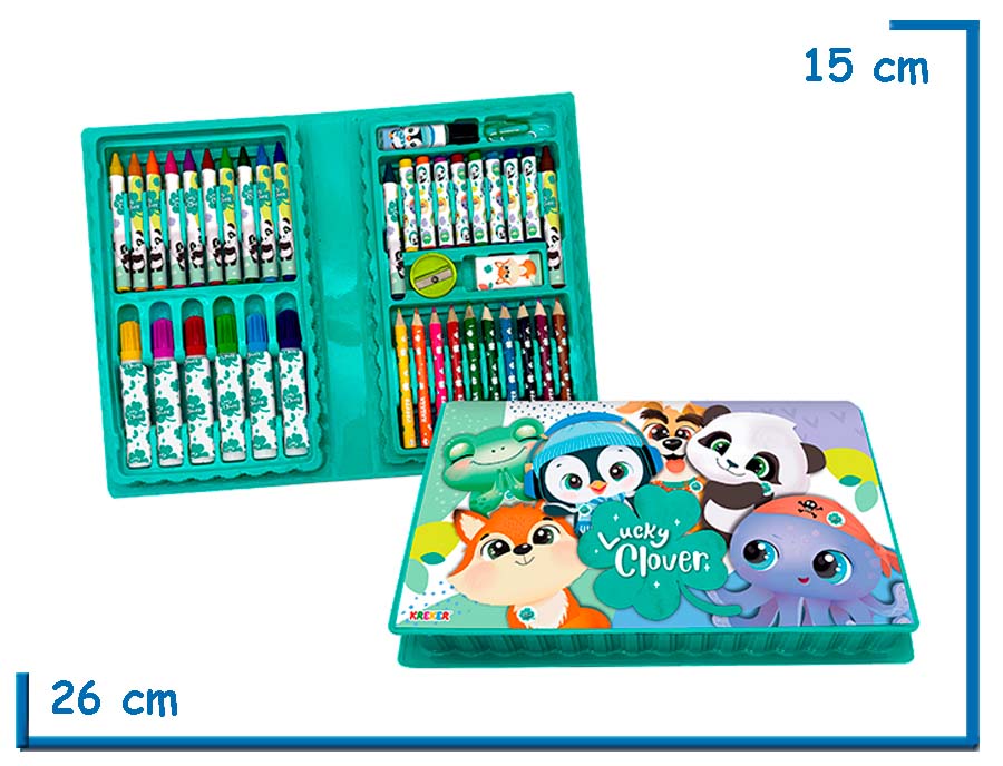 LUCKY CLOVER CARTUCHERA 42 PIEZAS