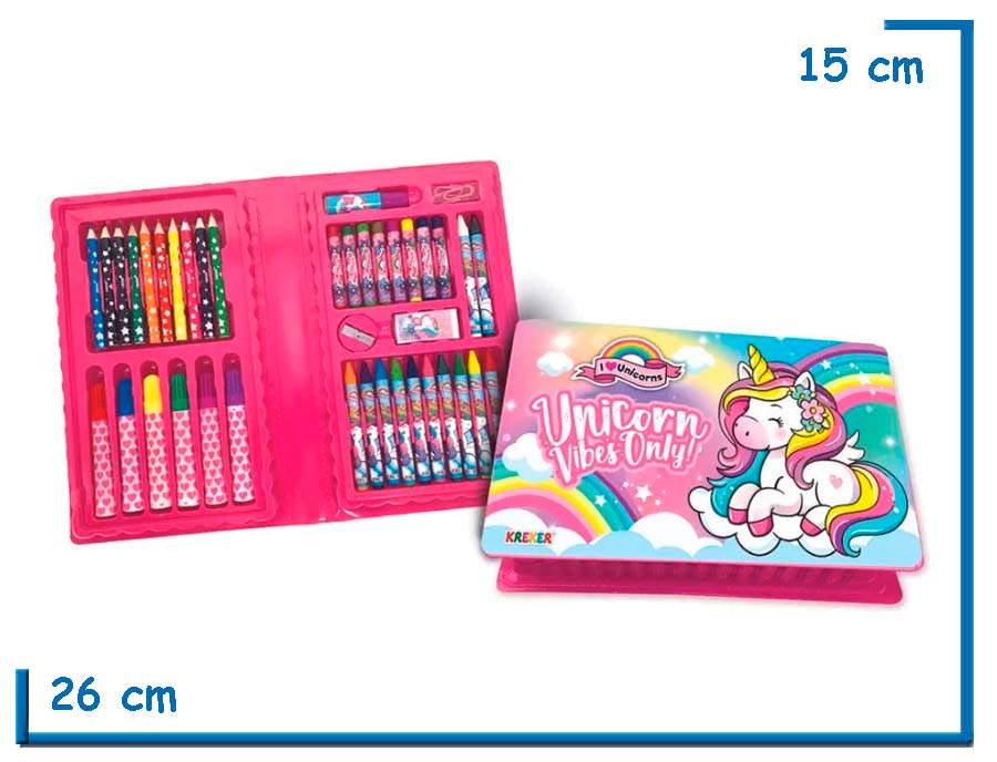 UNICORN VIBES ONLY CARTUCHERA 42 PIEZAS