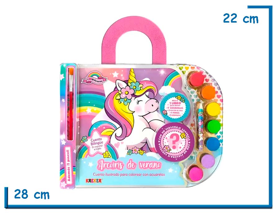 I LOVE UNICORNS ARCOIRIS DE VERANO VALIJA ACUARELAS