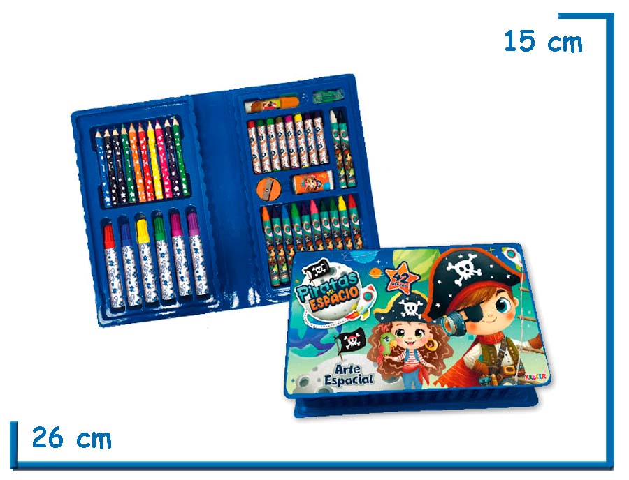 PIRATAS DEL ESPACIO CARTUCHERA 42 PIEZAS