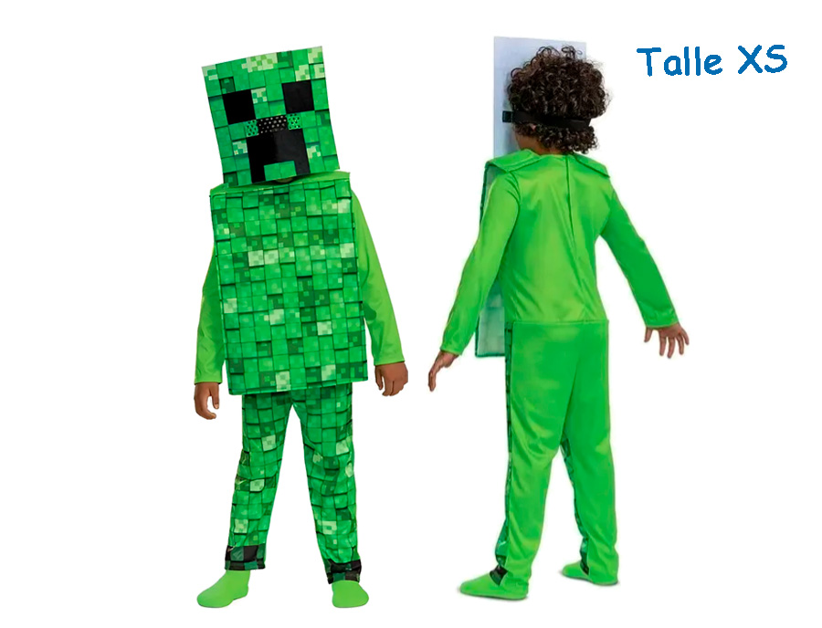 DISFRAZ TALLE XS CREEPER MINECRAFT