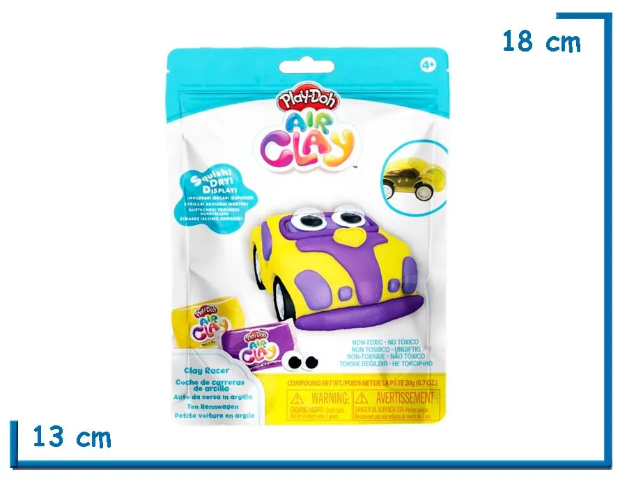 PLAY-DOH AIR CLAY CLAY RACER AMARILLO Y VIOLETA