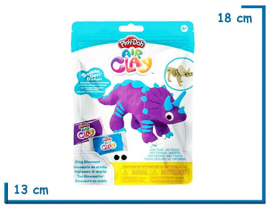 PLAY-DOH AIR CLAY CLAY DINOSAUR VIOLETA Y CELESTE