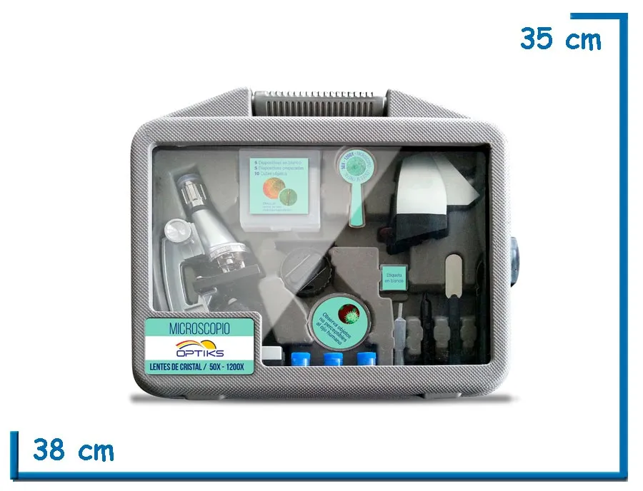 OPTIKS MICROSCOPIO EN VALIJA 1200X