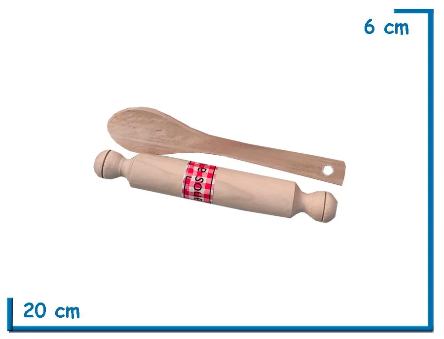KIT DE PALO Y CUCHARA DE MADERA