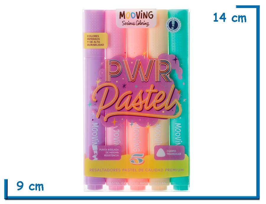 MOOVING PWR PASTEL RESALTADORES PASTEL X5