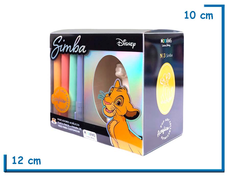 MOOVING SIMBA FIGURA DE YESO CON 8 MARCADORES