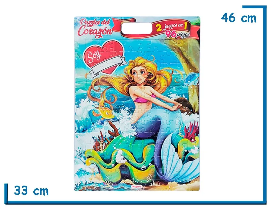 CUBI PUZZLE MANIJITA SIRENA 2 EN 1 96 PZS