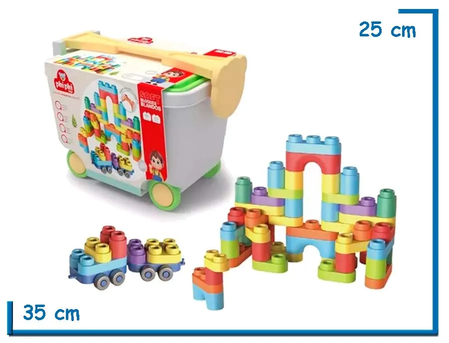 SOFT BLOQUES BLANDOS 65PZS EN COFRE DE ARRASTRE