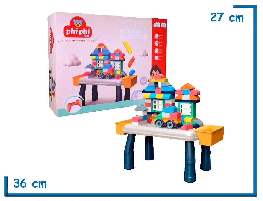 SOFT BLOQUES BLANDOS CON MESA 80PZS EN CAJA