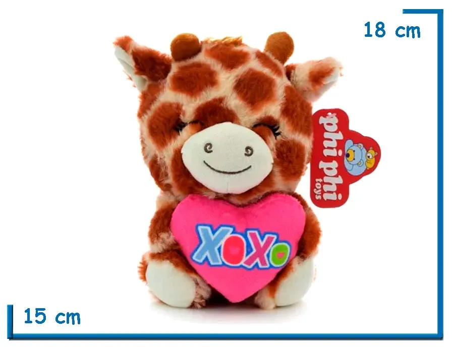 PELUCHE JIRAFA CON CORAZON XOXO 18CM