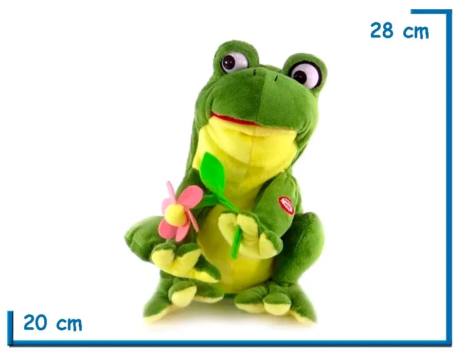 PELUCHE RANA MUSICAL CANTA Y MUEVE LOS OJOS 25CM