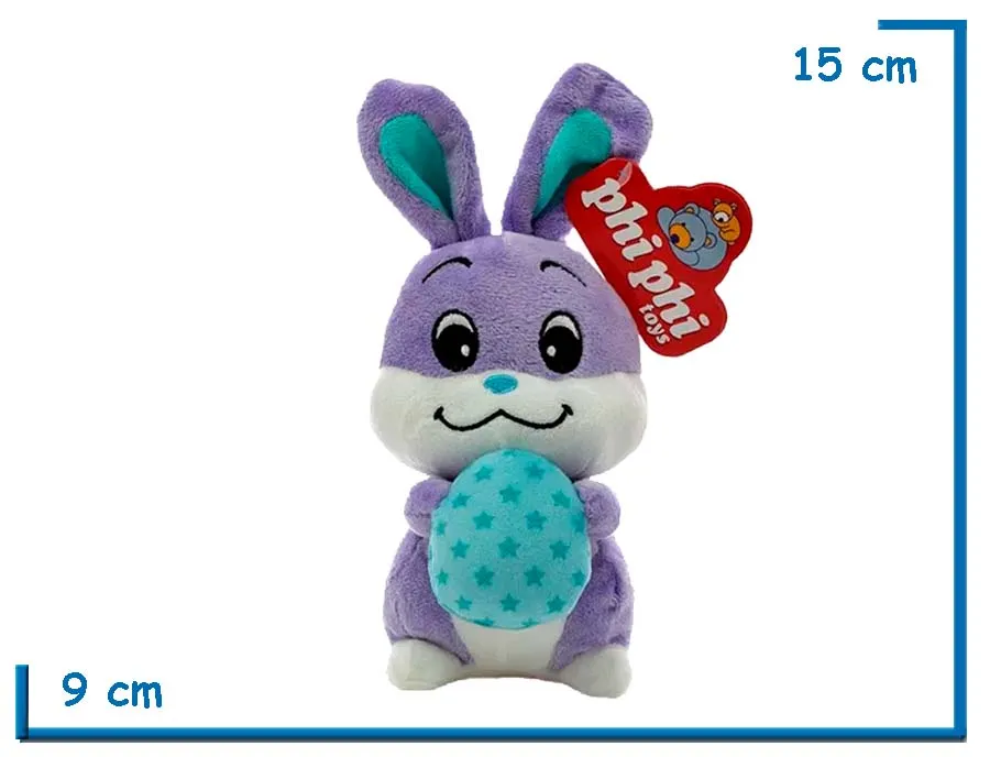 PELUCHE CONEJITO LILA CON HUEVO 15CM