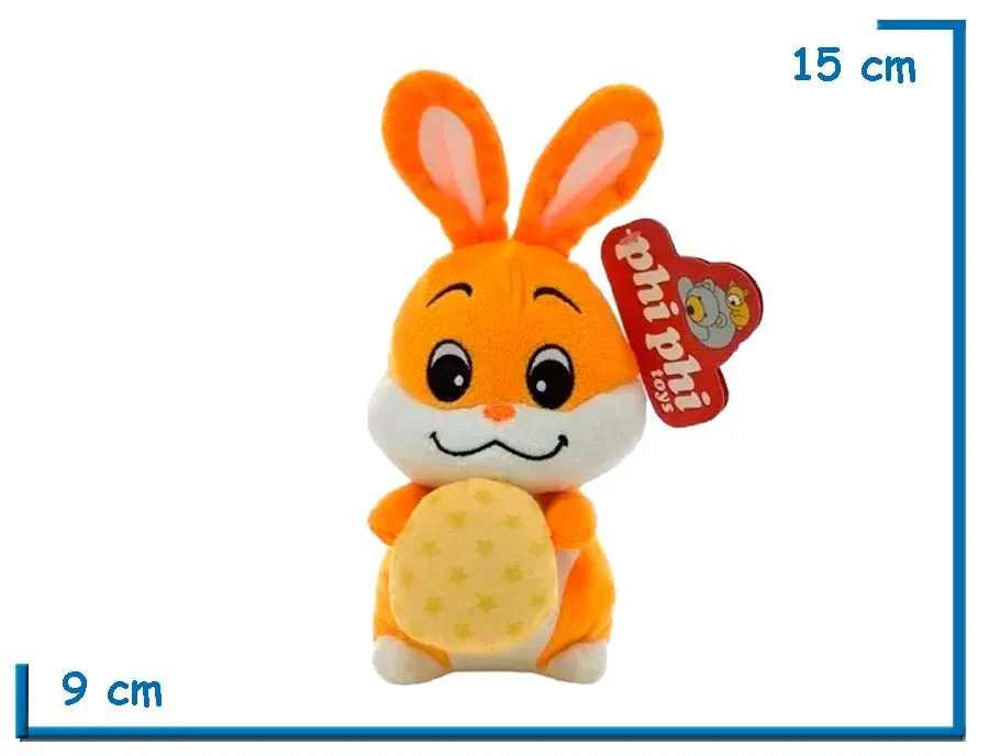 PELUCHE CONEJITO NARANJA CON HUEVO 15CM