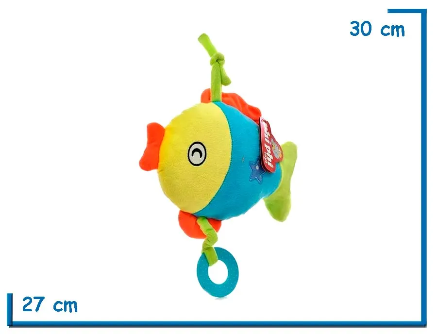 PELUCHE CUNERO MUSICAL PESCADO CELESTE