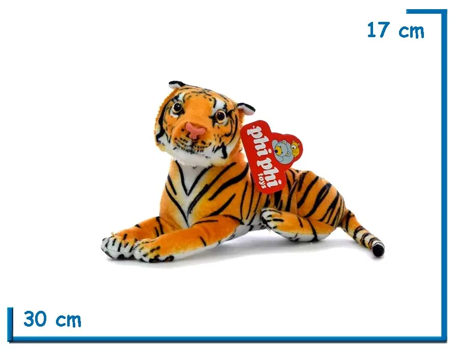 PELUCHE TIGRE ECHADO 30 CM