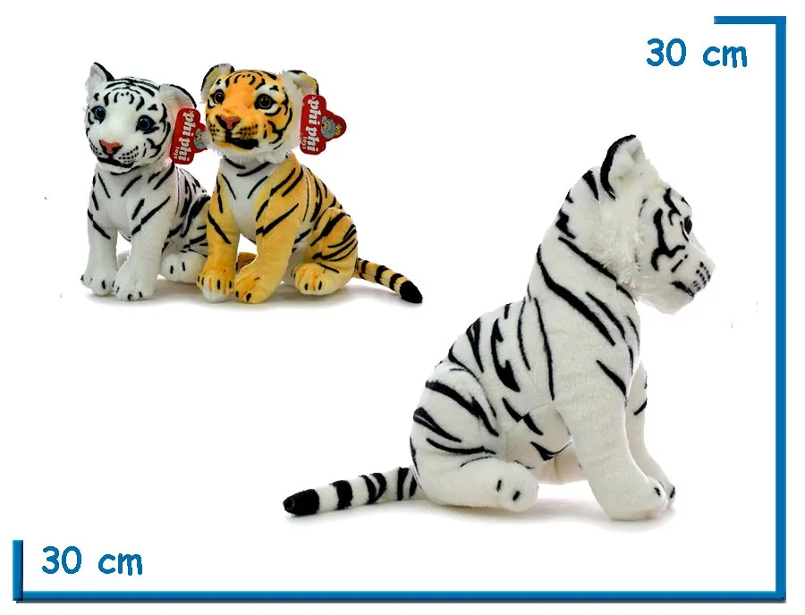 PELUCHE TIGRE BLANCO SENTADO