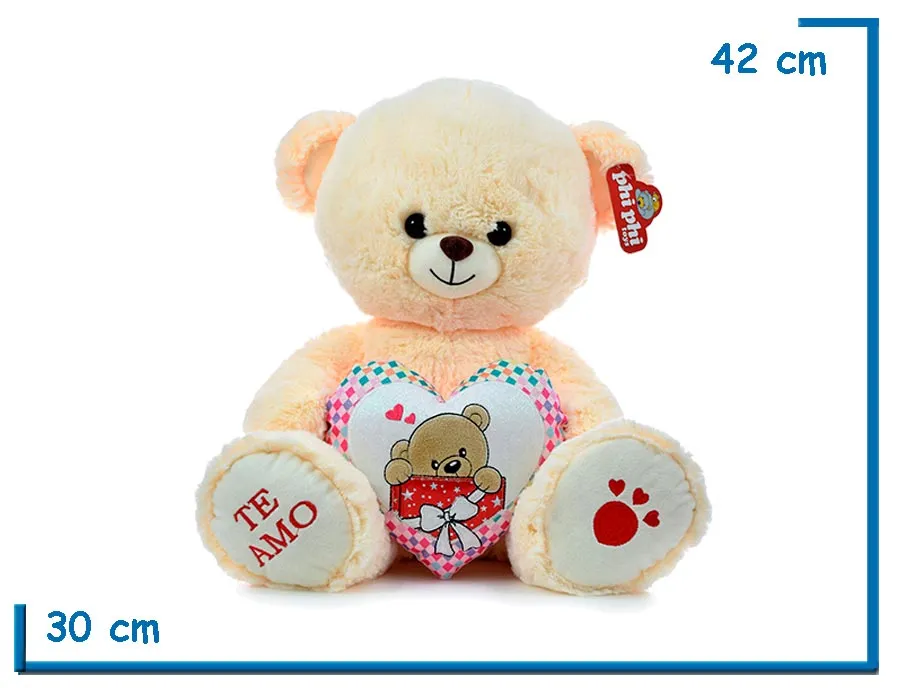 PELUCHE OSO CON CORAZON 42CM