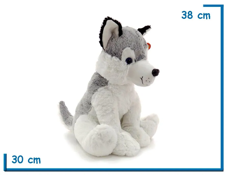 PELUCHE PERRO SIBERIANO SENTADO 38CM