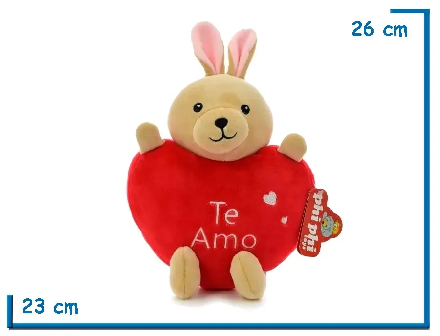 PELUCHE CONEJO DISFRAZ CORAZON