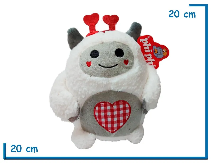 PELUCHE MARCIANITO DEL AMOR CORAZON 20CM