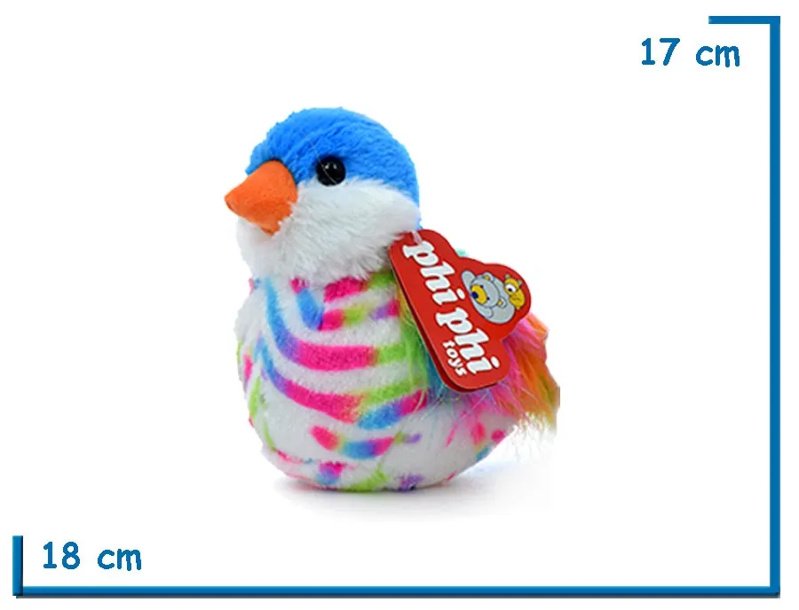 PELUCHE PAJARITO CELESTE MULTICOLOR 15CM