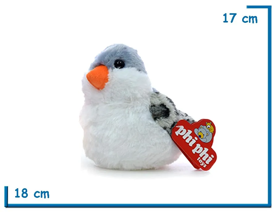 PELUCHE PAJARITO GRIS 15CM