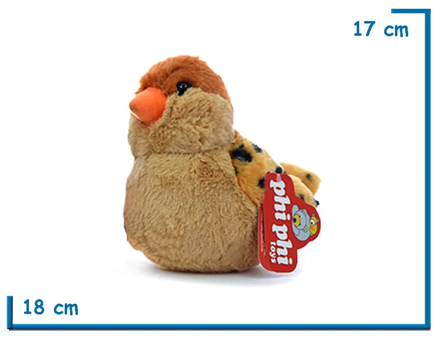 PELUCHE PAJARITO MARRON 15CM