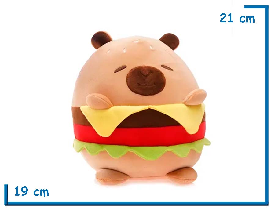 PELUCHE CAPIBARA HAMBURGUESA 21CM