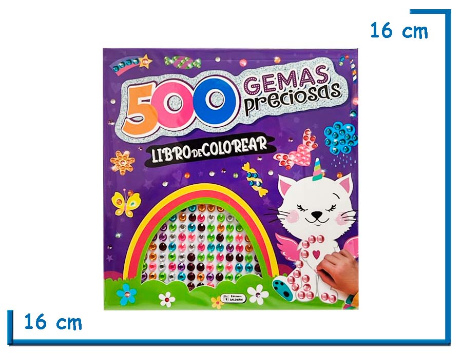 L.500 GEMAS PRECIOSAS LIBRO DE COLOREAR GATITO