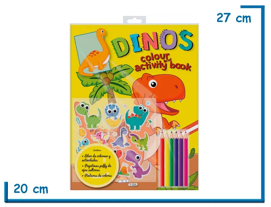 L.DINOS COLOUR AND ACTIVITY BOOK CON LAPICES