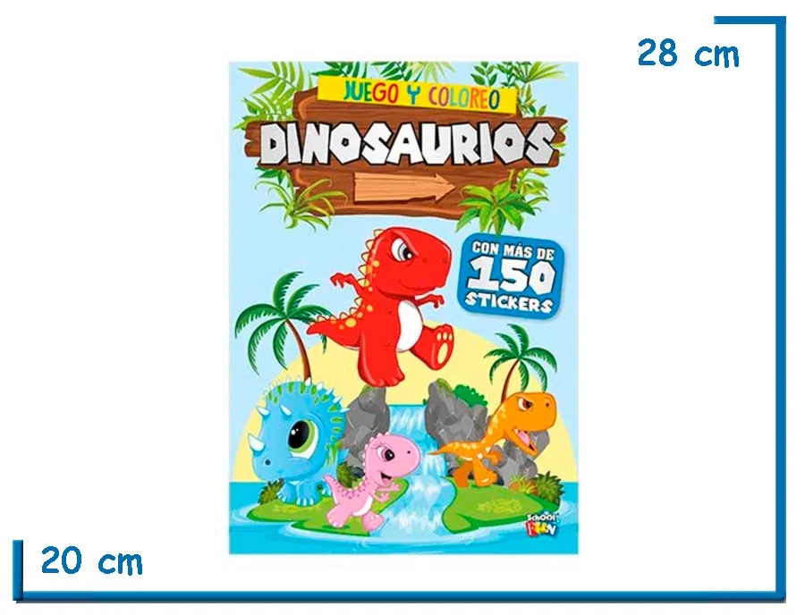 L.JUEGO Y COLOREO DINOSAURIOS CON STICKERS