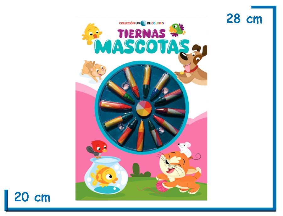 L.UN MUNDO DE COLORES TIERNAS MASCOTAS CON CRAYONES