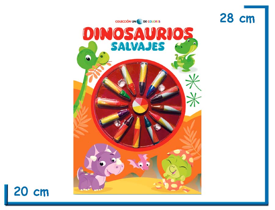 L.UN MUNDO DE COLORES DINOSAURIOS SALVAJES CON CRAYONES