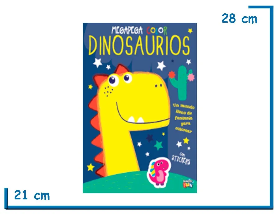 L.MEGA PEGA COLOR DINOSAURIOS CON STICKERS