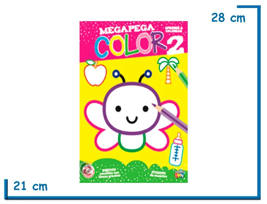 L.MEGA PEGA COLOR 2 MARIPOSA CON STICKERS