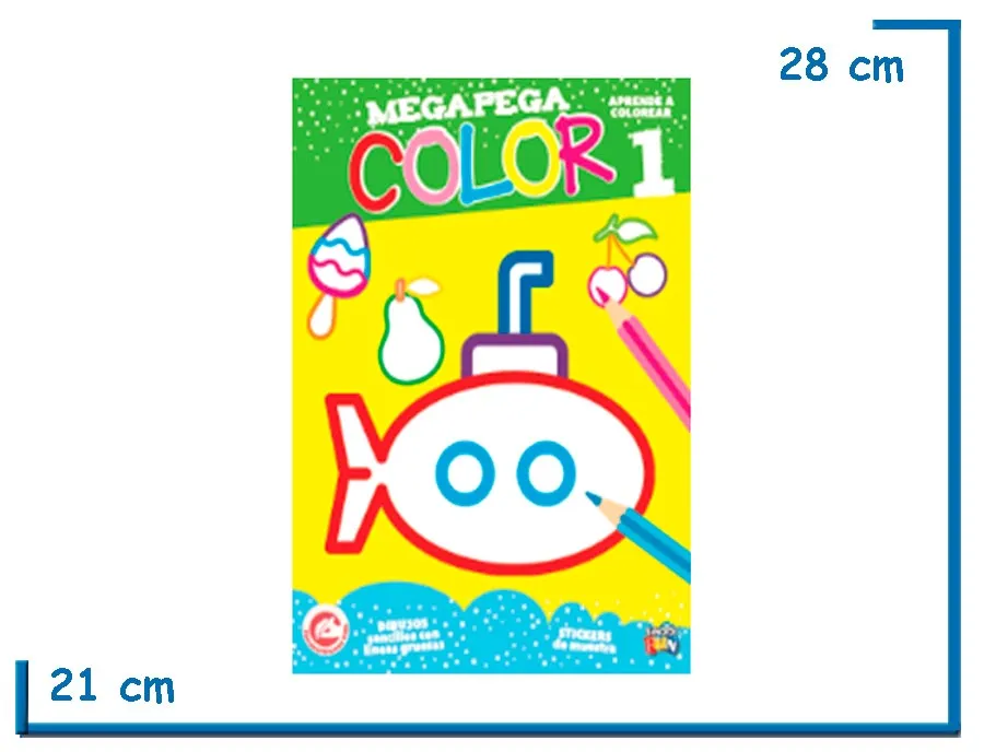 L.MEGA PEGA COLOR 1 SUBMARINO CON STICKERS