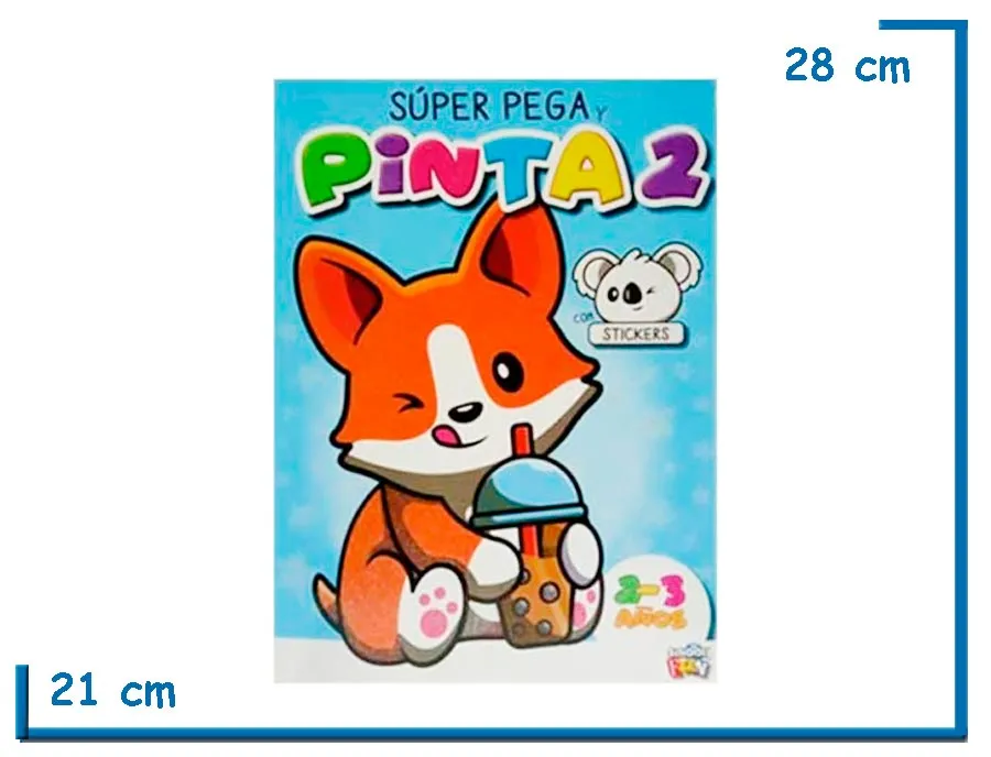 L.SUPER PEGA Y PINTA 2 ZORRO CON STICKERS