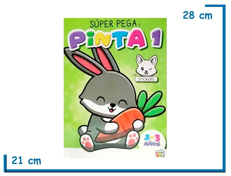 L.SUPER PEGA Y PINTA 1 CONEJO CON STICKERS