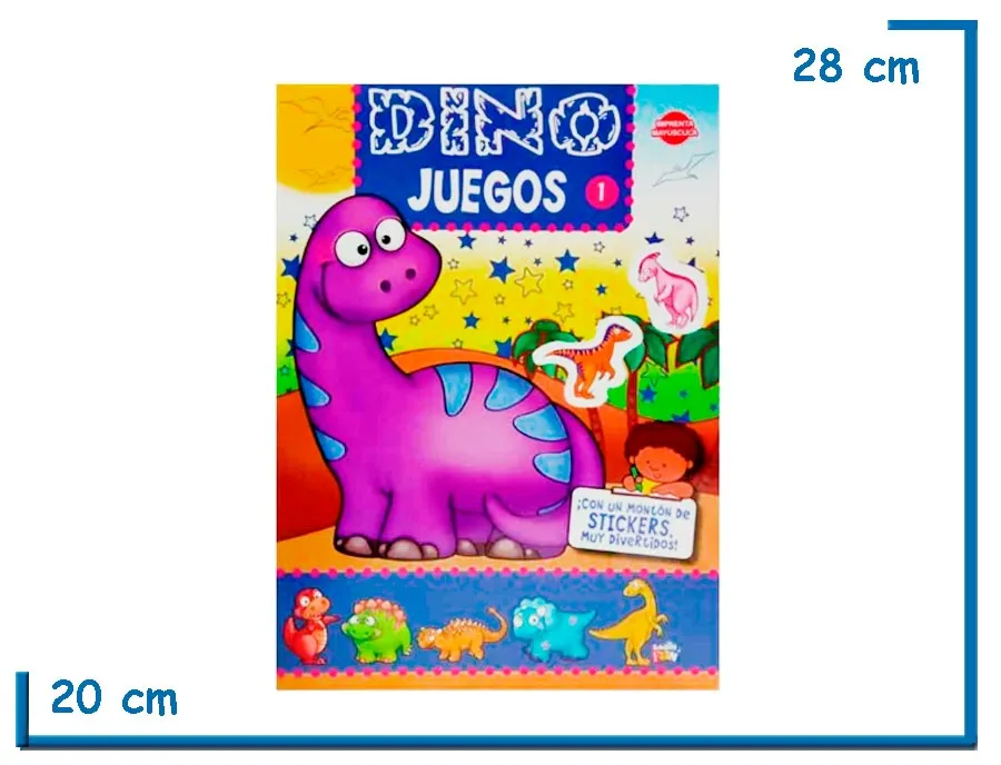 L.DINO JUEGOS 1 VIOLETA CON STICKERS