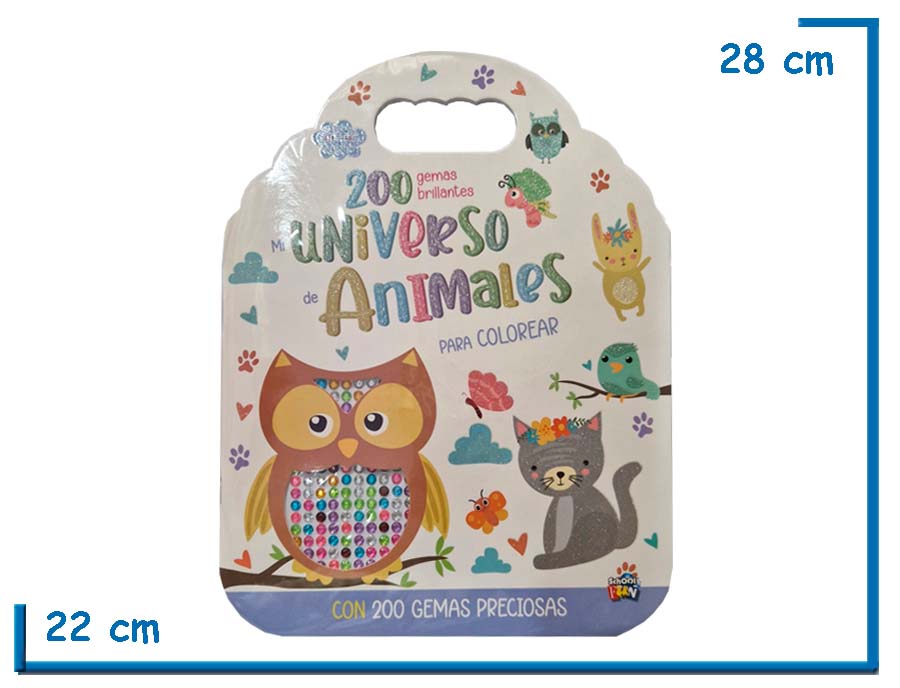 L.200 GEMAS BRILLANTES MI UNIVERSO DE ANIMALES PARA COLOREAR