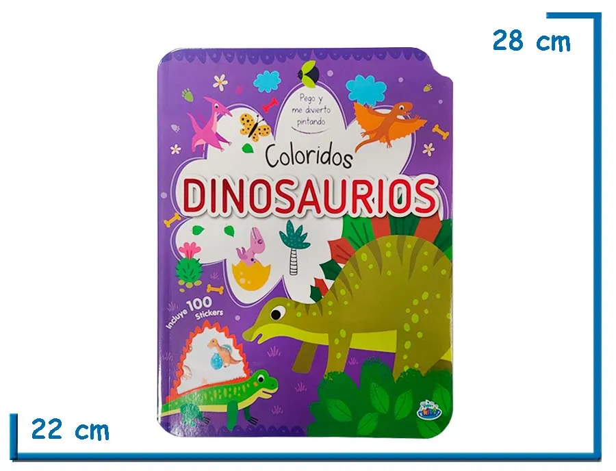 L.PEGO Y ME DIVIERTO PINTANDO COLORIDOS DINOSAURIOS CON STICKERS